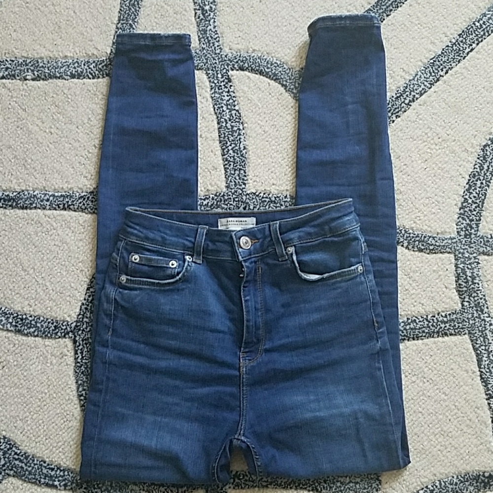 Zara High Rise Stretch Skinny Jeans